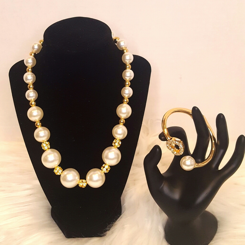 😍📿Pearl Necklace and bracelet set